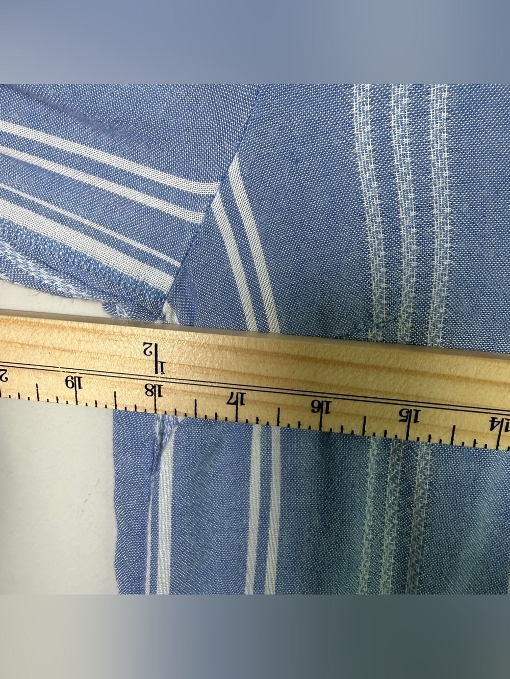 Tommy Bahama Striped Maxi Shirtdress Long Sleeve Roll Cuff Coastal Blue White XS - Picture 9 of 9